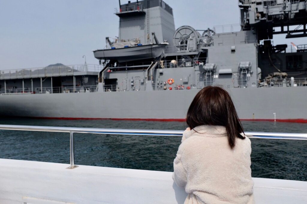 ずっと手すりを握っている私