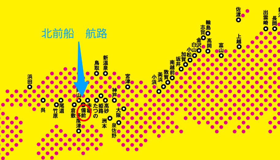 北前船寄港地の写真。備前も寄港地でした。