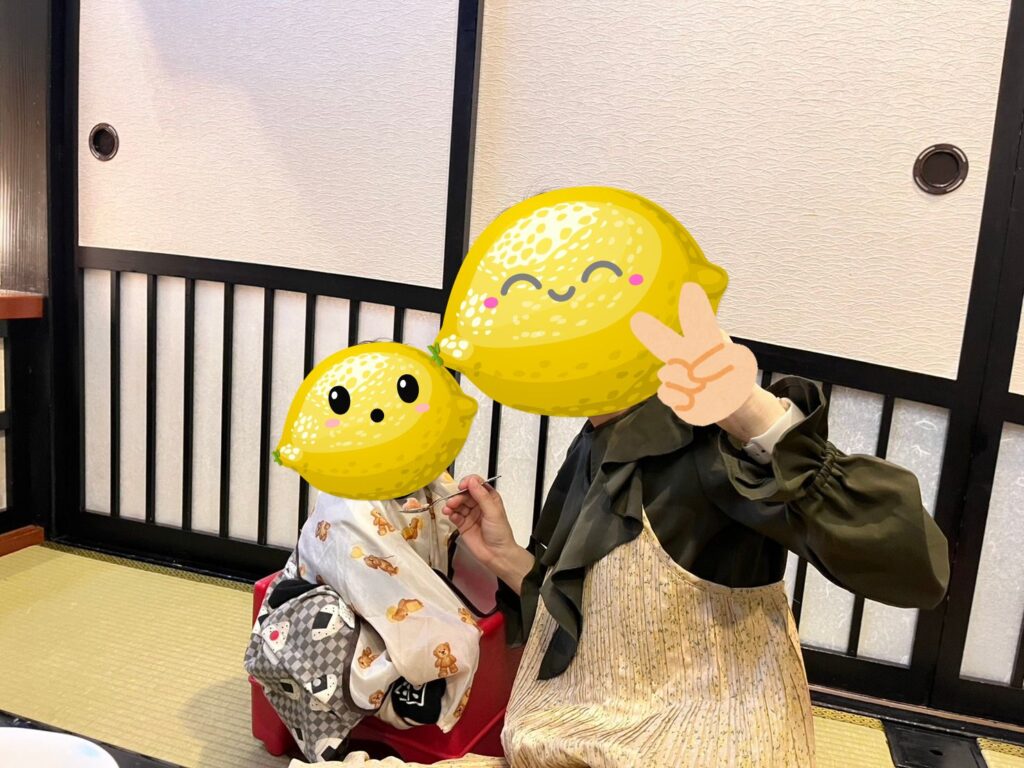 倉敷甲羅本店にはベビー用のチェアあり