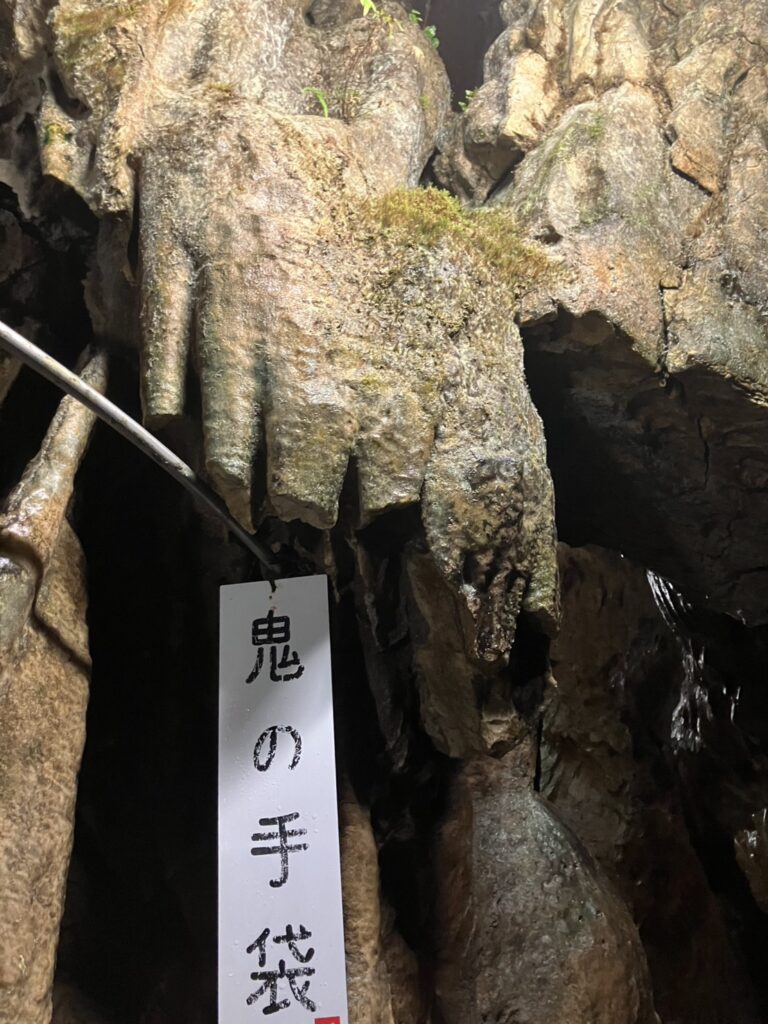 井倉洞の名所、「鬼の手袋」