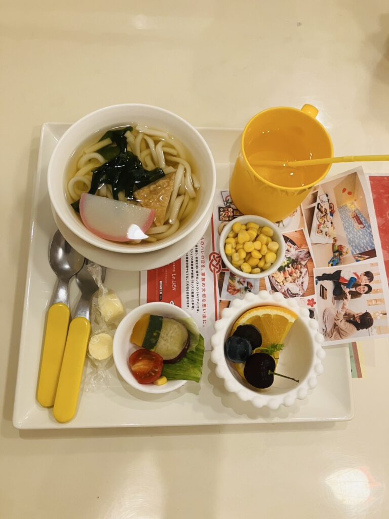 息子が頼んだ、うどんプレート。
